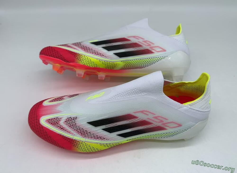 Adidas F50 Elite Laceless FG Football Boots - White/Red/Black
