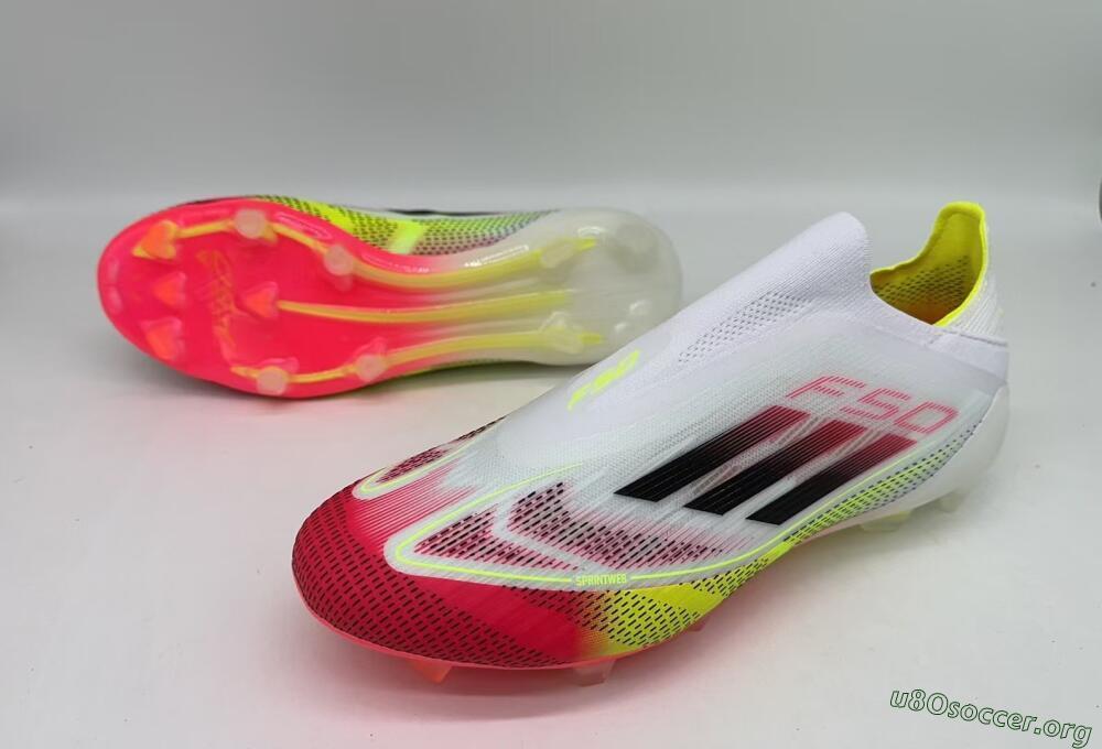 Adidas F50 Elite Laceless FG Football Boots - White/Red/Black