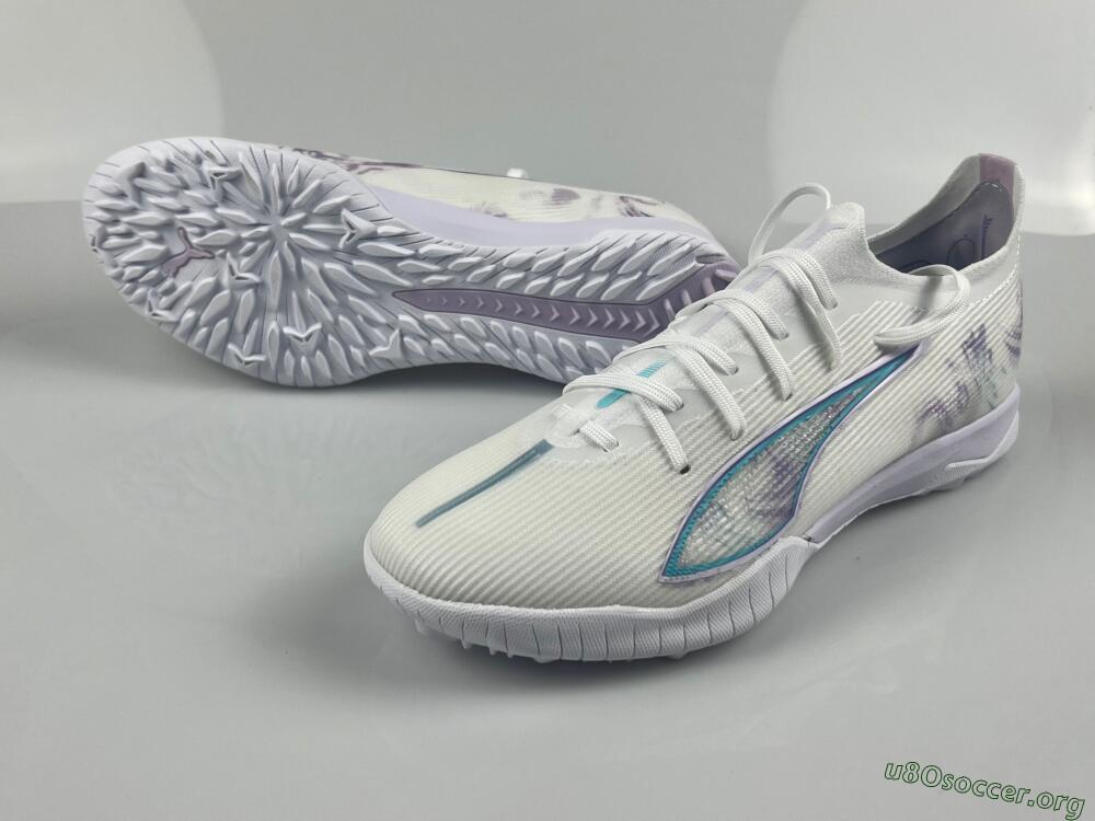 Puma Ultra Ultimate TF Football Shoes - White/Purple/Blue