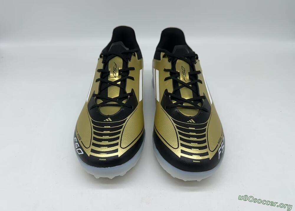 Adidas F50 Pro TF Football Shoes - Gold/White/Black