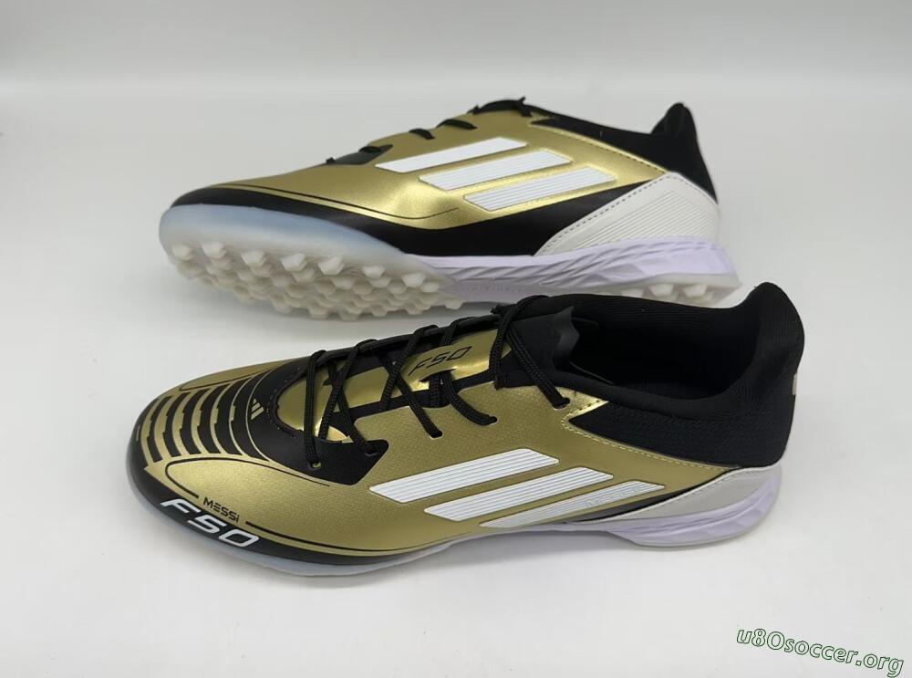 Adidas F50 Pro TF Football Shoes - Gold/White/Black