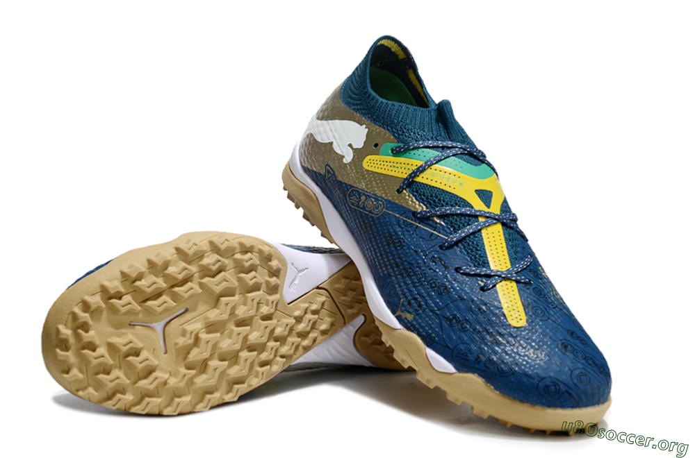Puma x Neymar Future 7 Ultimate bna TF Football Shoes - Blue/Yellow/Green 0