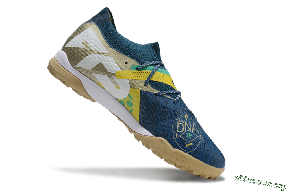 Puma x Neymar Future 7 Ultimate bna TF Football Shoes - Blue/Yellow/Green 4