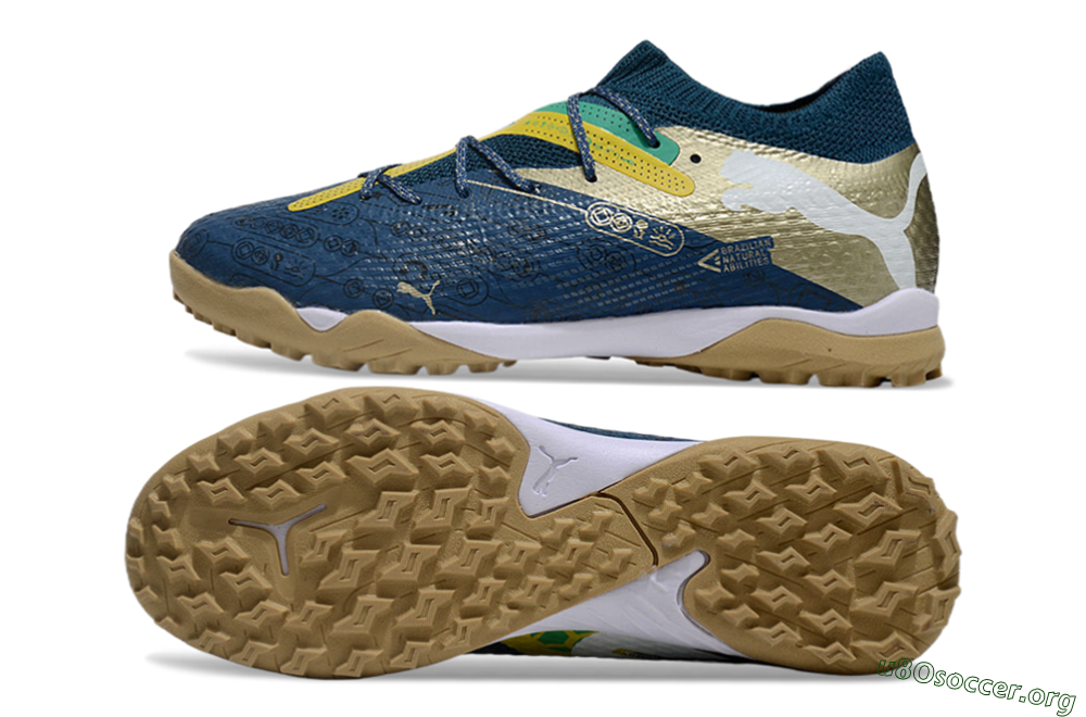 Puma x Neymar Future 7 Ultimate bna TF Football Shoes - Blue/Yellow/Green 1