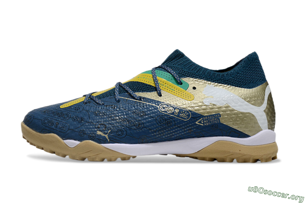 Puma x Neymar Future 7 Ultimate bna TF Football Shoes - Blue/Yellow/Green 3