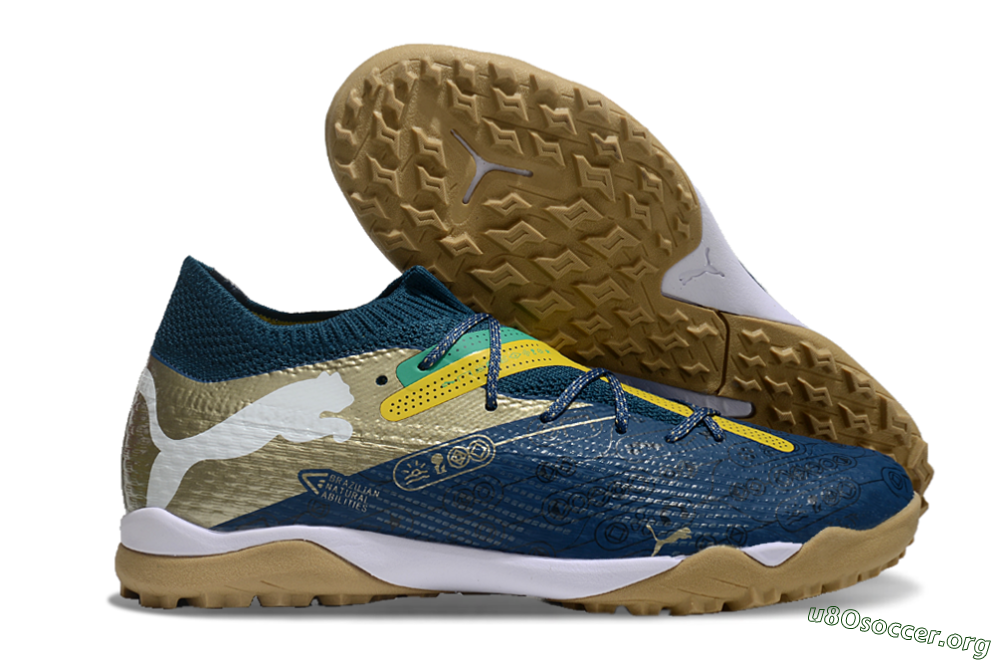 Puma x Neymar Future 7 Ultimate bna TF Football Shoes - Blue/Yellow/Green 2