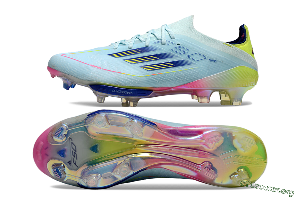 Adidas F50+ Lightstrike Elite FG Football Boots - Blue/Yellow/Pink 1