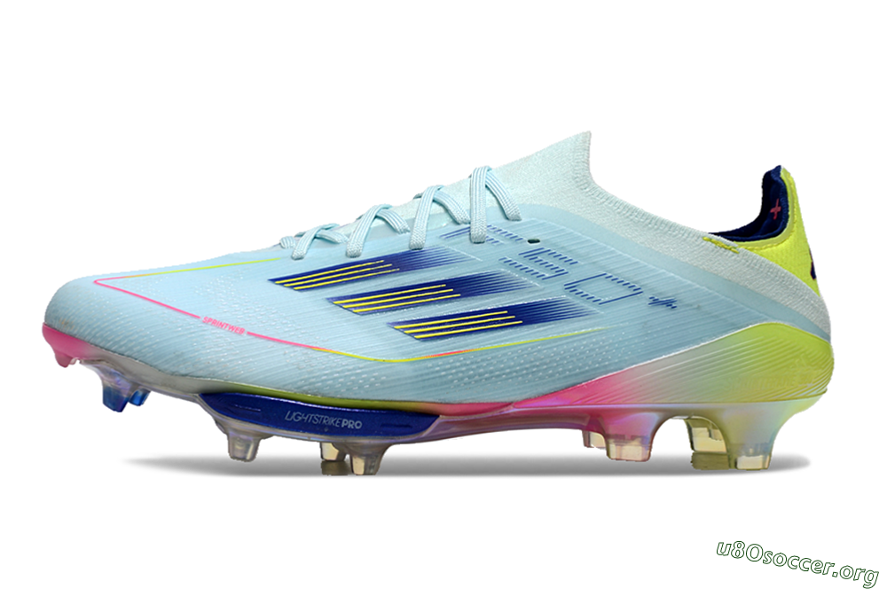 Adidas F50+ Lightstrike Elite FG Football Boots - Blue/Yellow/Pink 3