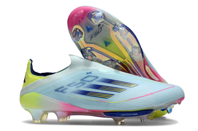 Adidas F50+ Lightstrike Elite Laceless FG Football Boots - Blue/Yellow/Pink