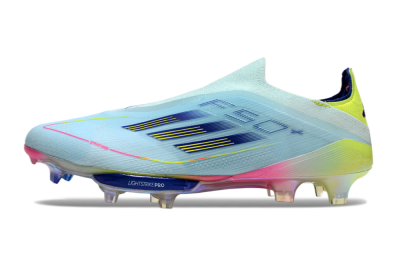 Adidas F50+ Lightstrike Elite Laceless FG Football Boots - Blue/Yellow/Pink
