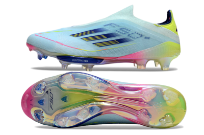 Adidas F50+ Lightstrike Elite Laceless FG Football Boots - Blue/Yellow/Pink
