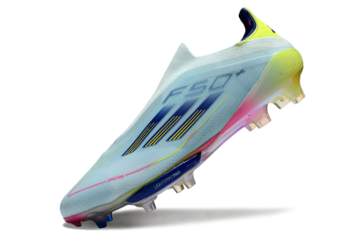 Adidas F50+ Lightstrike Elite Laceless FG Football Boots - Blue/Yellow/Pink