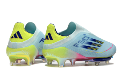 Adidas F50+ Lightstrike Elite Laceless FG Football Boots - Blue/Yellow/Pink