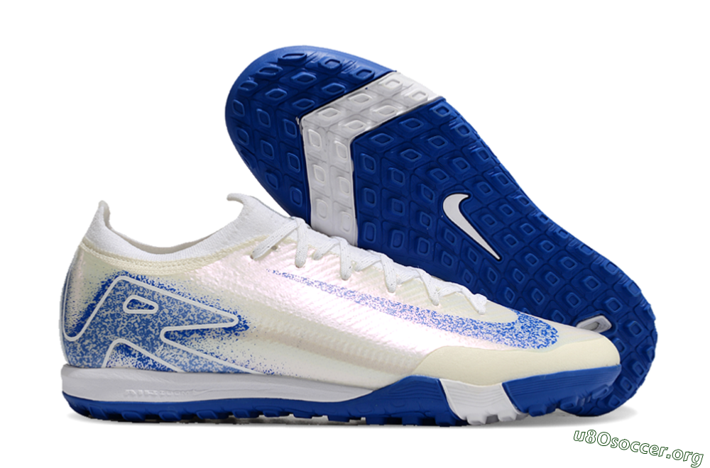 Nike Air Zoom Mercurial Vapor 16 Elite TF Football Shoes - White/Blue/Jade 2