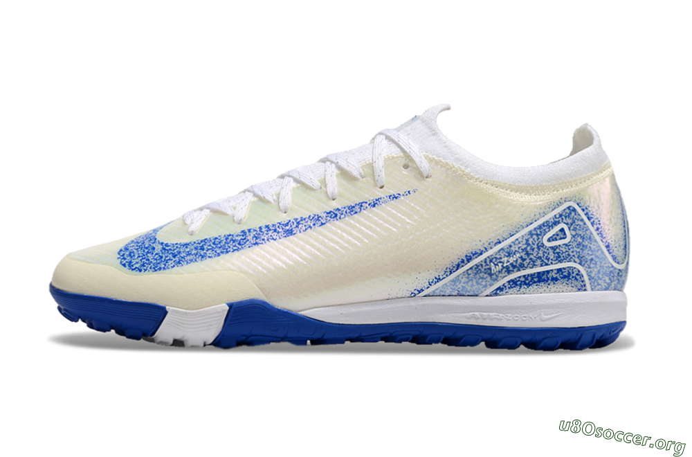 Nike Air Zoom Mercurial Vapor 16 Elite TF Football Shoes - White/Blue/Jade 3