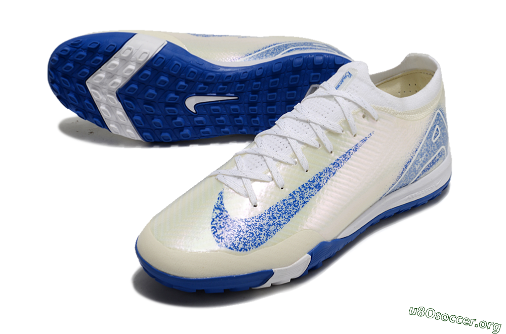 Nike Air Zoom Mercurial Vapor 16 Elite TF Football Shoes - White/Blue/Jade 0