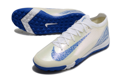 Nike Air Zoom Mercurial Vapor 16 Elite TF Football Shoes - White/Blue/Jade