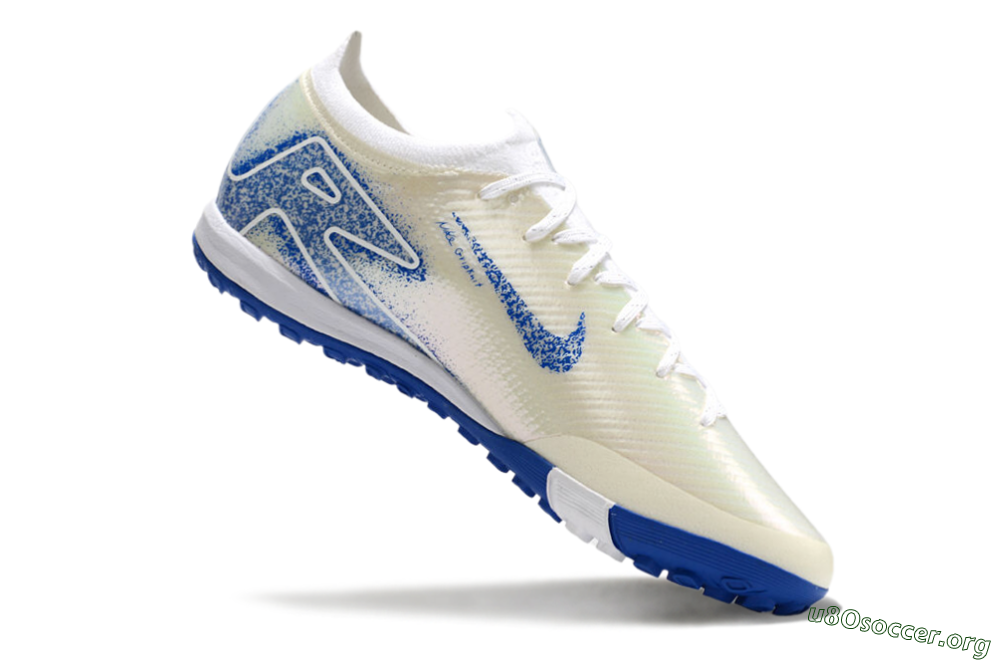 Nike Air Zoom Mercurial Vapor 16 Elite TF Football Shoes - White/Blue/Jade 5