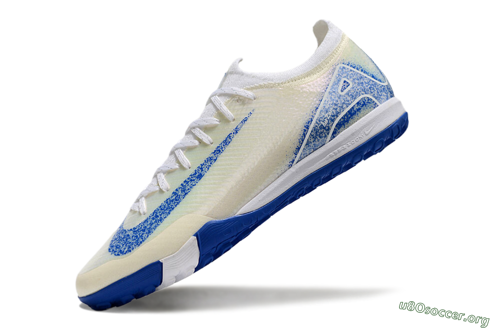 Nike Air Zoom Mercurial Vapor 16 Elite TF Football Shoes - White/Blue/Jade 6