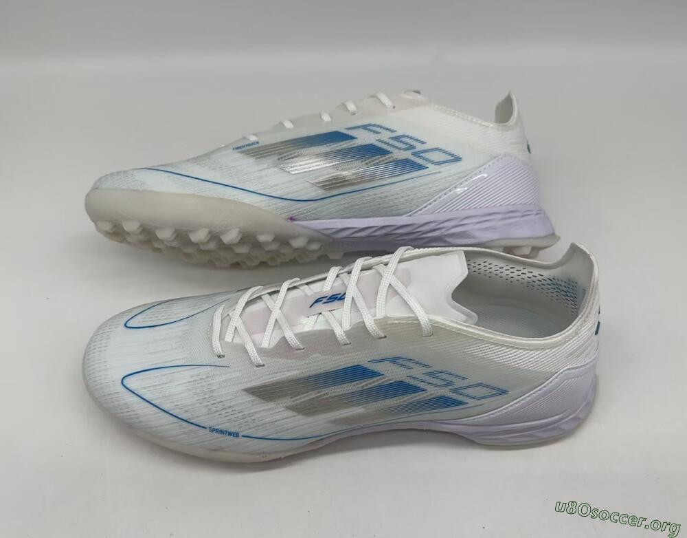 Adidas F50 Pro TF Football Shoes - White/Blue