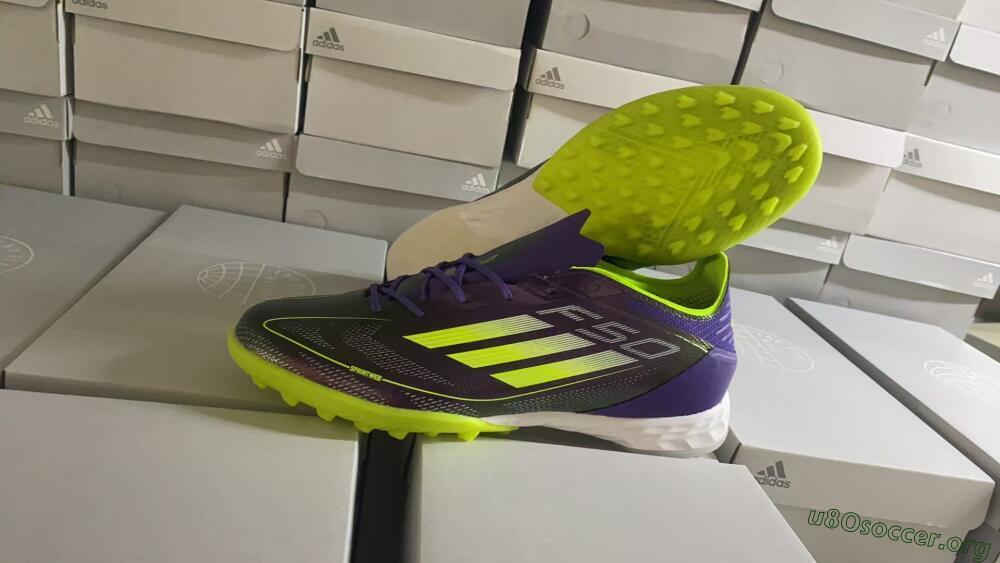 Adidas F50 Elite TF Football Shoes - Purple/Yellow/White