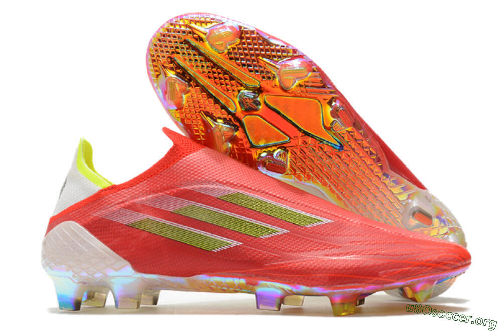 Adidas X Speedflow+ Laceless FG Football Boots - Red/Yellow/Gold 2