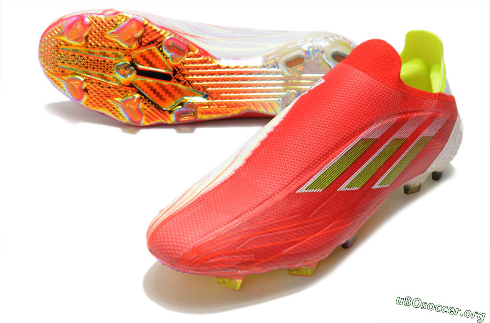 Adidas X Speedflow+ Laceless FG Football Boots - Red/Yellow/Gold 0