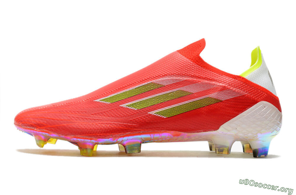 Adidas X Speedflow+ Laceless FG Football Boots - Red/Yellow/Gold 3