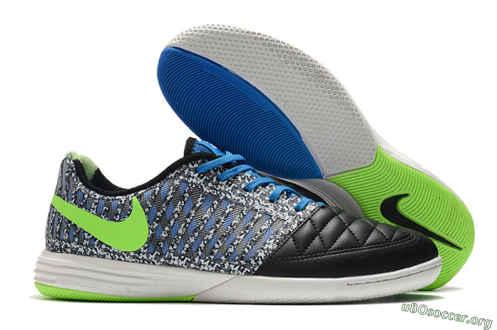 Nike Lunar Gato 2 IC Football Shoes - Black/Blue/Yellow 2