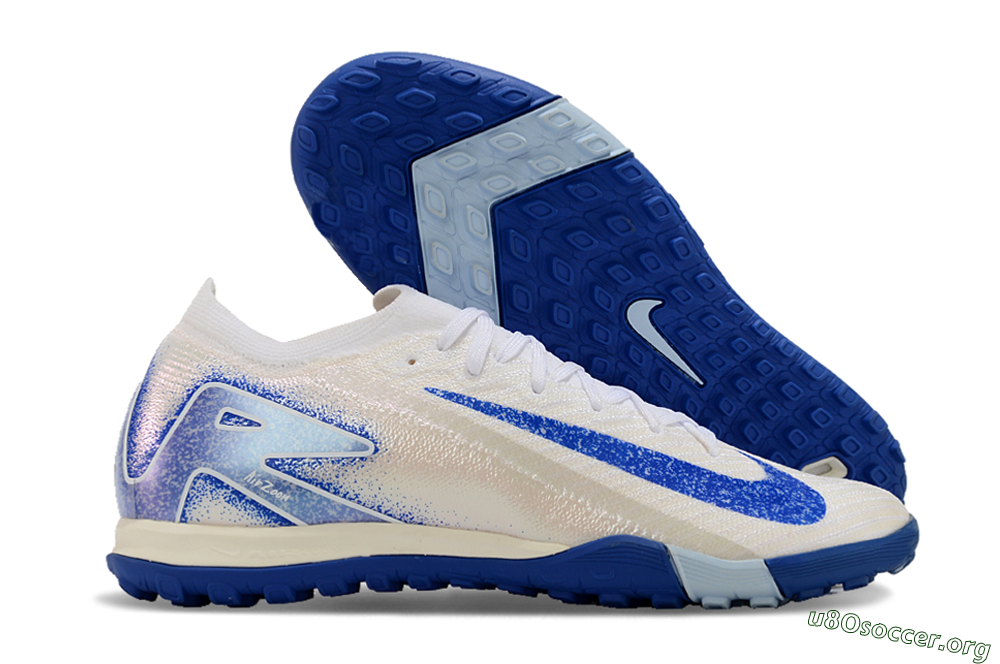 Nike Air Zoom Mercurial Vapor 16 Elite TF Football Shoes - White/Blue 2