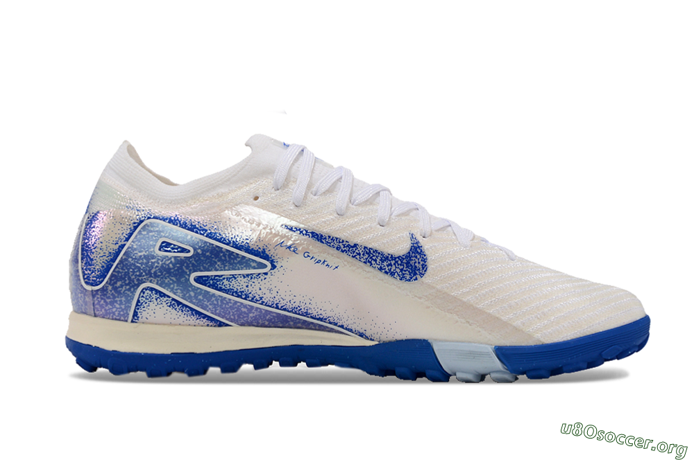 Nike Air Zoom Mercurial Vapor 16 Elite TF Football Shoes - White/Blue 5