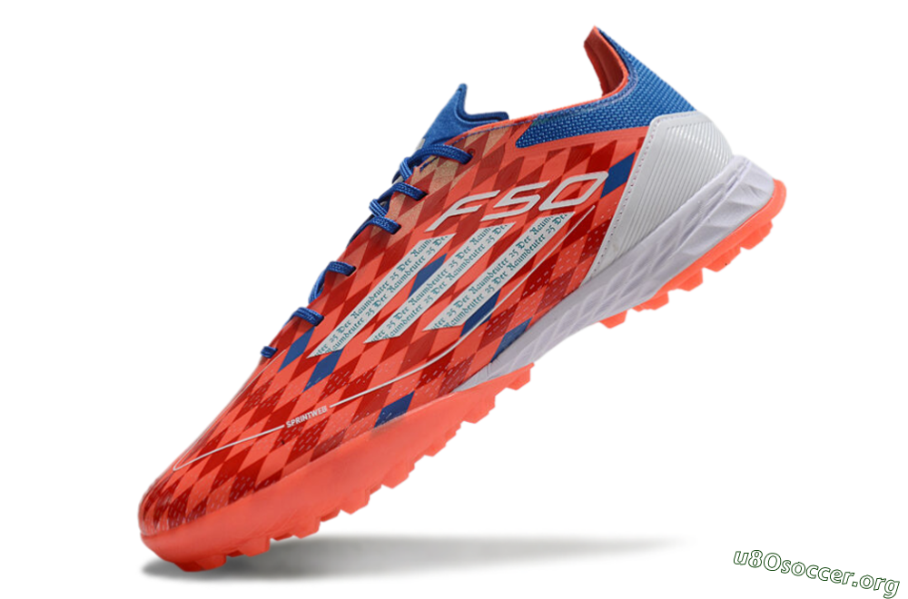 Thomas Müller x Adidas F50 Elite Raumdeuter TF Football Shoes - Red/Blue/White 5