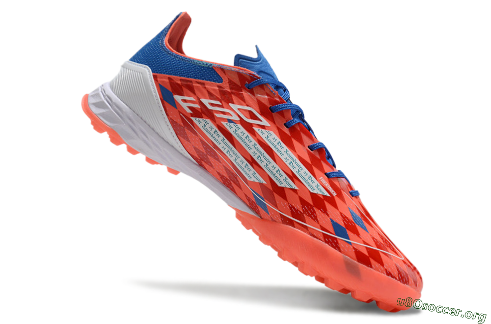 Thomas Müller x Adidas F50 Elite Raumdeuter TF Football Shoes - Red/Blue/White 4