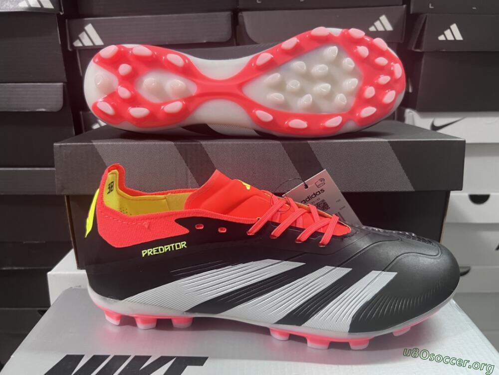 Adidas Predator 24 Elite AG Football Boots - Black/white/Red/Yellow