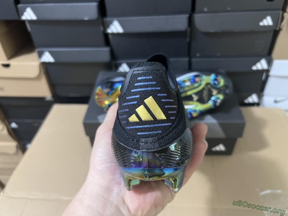Adidas F50+ Lightstrike Pro Laceless FG Football Boots - Core Black/Iron Metallic/Gold Metallic