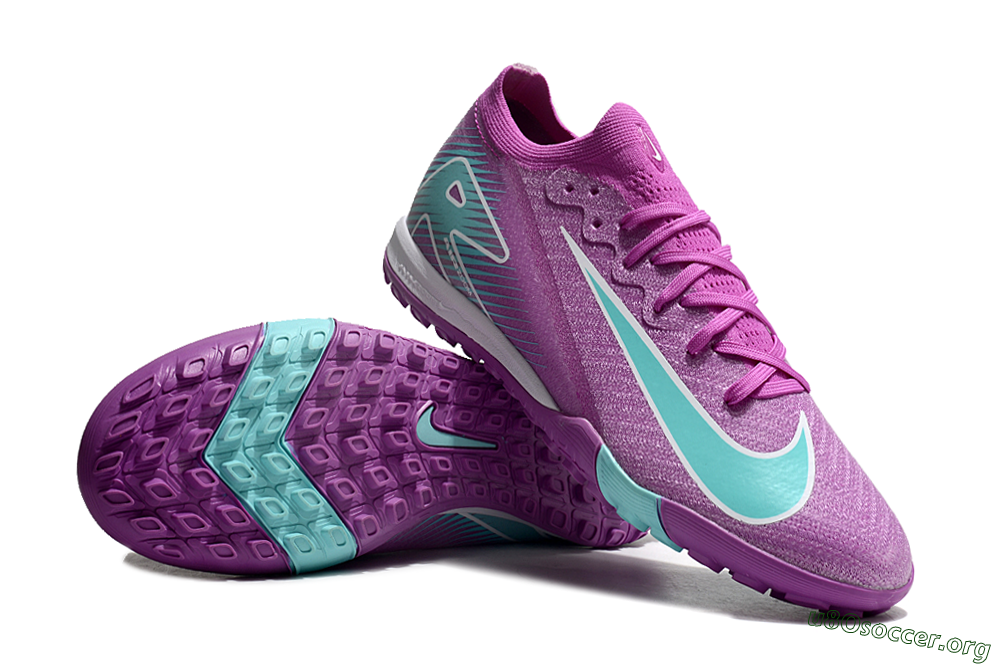 Nike Air Zoom Mercurial Vapor 16 Elite TF Football Shoes - Purple/Jade/White 0