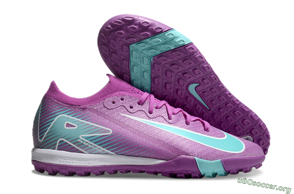 Nike Air Zoom Mercurial Vapor 16 Elite TF Football Shoes - Purple/Jade/White 2