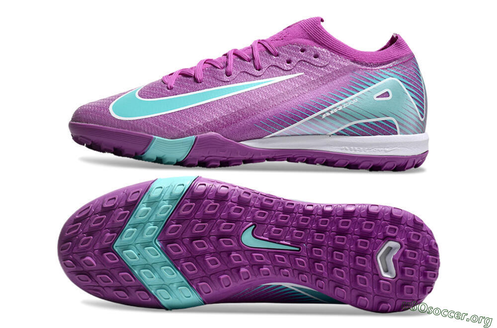 Nike Air Zoom Mercurial Vapor 16 Elite TF Football Shoes - Purple/Jade/White 1