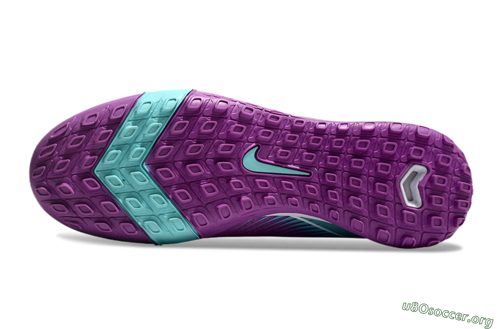 Nike Air Zoom Mercurial Vapor 16 Elite TF Football Shoes - Purple/Jade/White 6