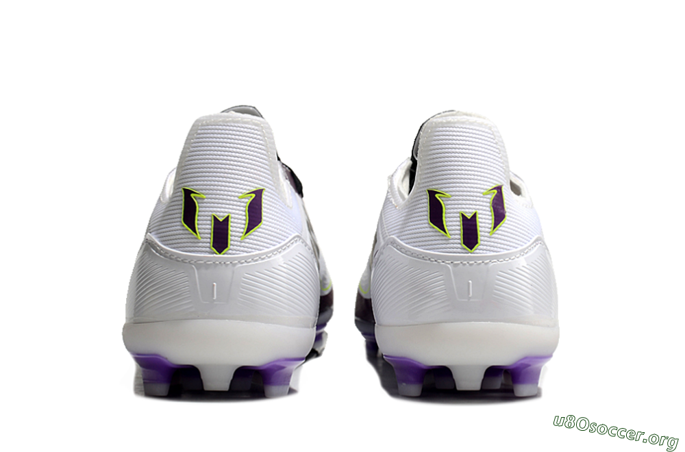 Messi x Adidas F50 Elite MG Football Boots - White/Black/Purple 7