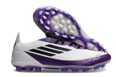Messi x Adidas F50 Elite MG Football Boots - White/Black/Purple