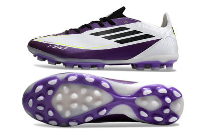 Messi x Adidas F50 Elite MG Football Boots - White/Black/Purple