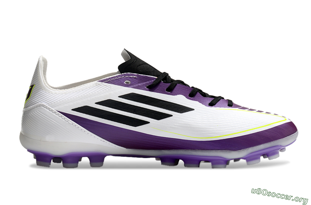 Messi x Adidas F50 Elite MG Football Boots - White/Black/Purple 4