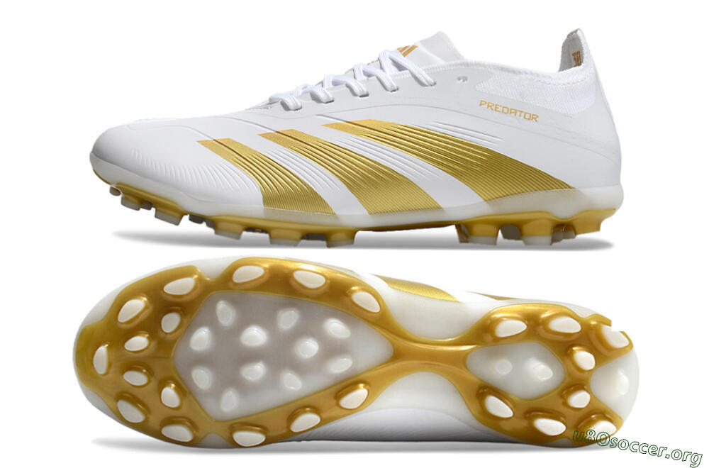 Adidas Predator Elite 24 MG Football Boots - White/Gold 1