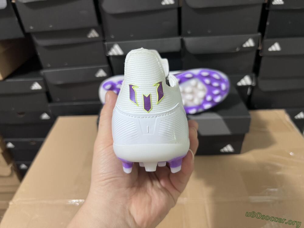 Messi x Adidas F50 Elite MG Football Boots - White/Black/Purple