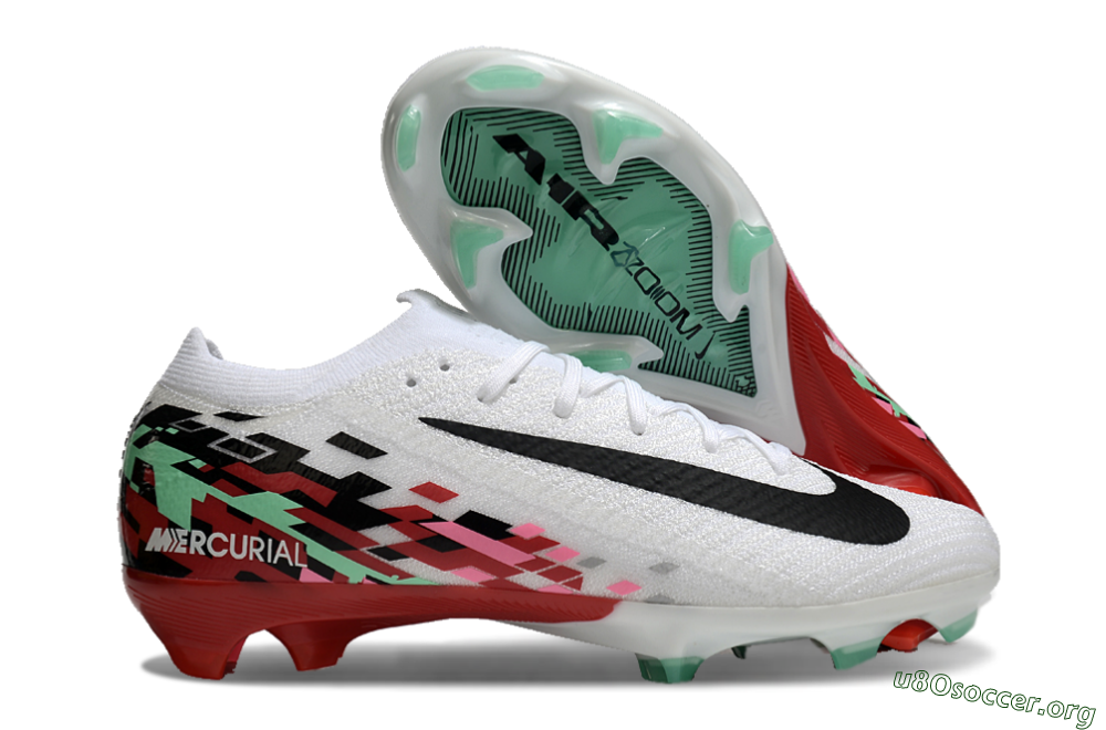 Nike Air Zoom Mercurial Vapor 16 Elite FG Football Boots - White/Black/Pink/Green 2