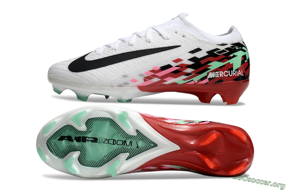 Nike Air Zoom Mercurial Vapor 16 Elite FG Football Boots - White/Black/Pink/Green 1