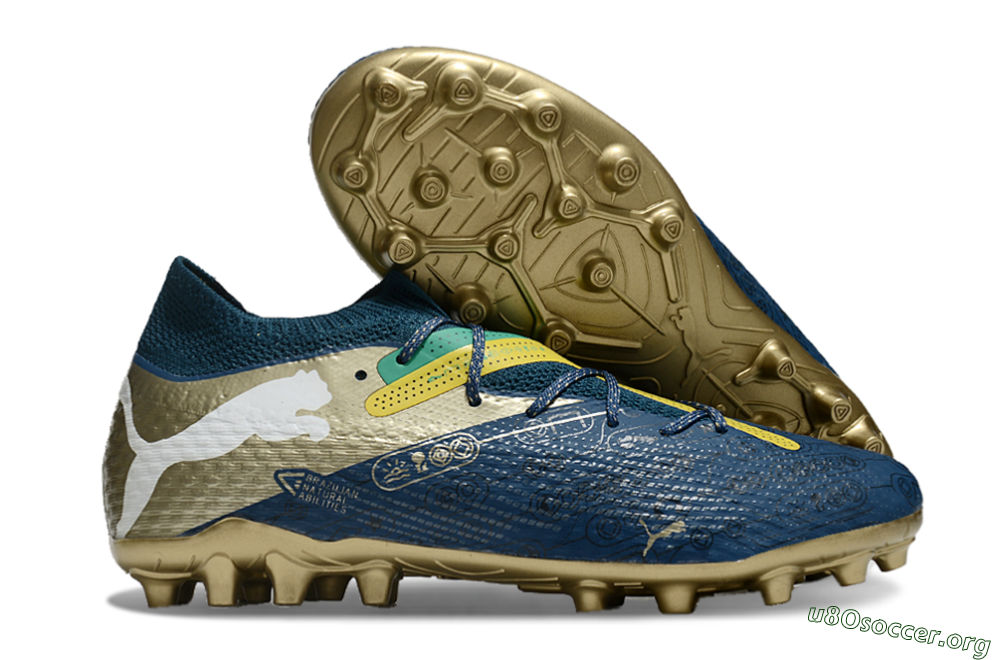 Puma Future Ultimate MG Football Boots - Blue/White/Gold 2