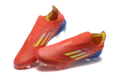 Adidas F50 Elite Laceless FG Football Boots - Red/Yellow/Blue
