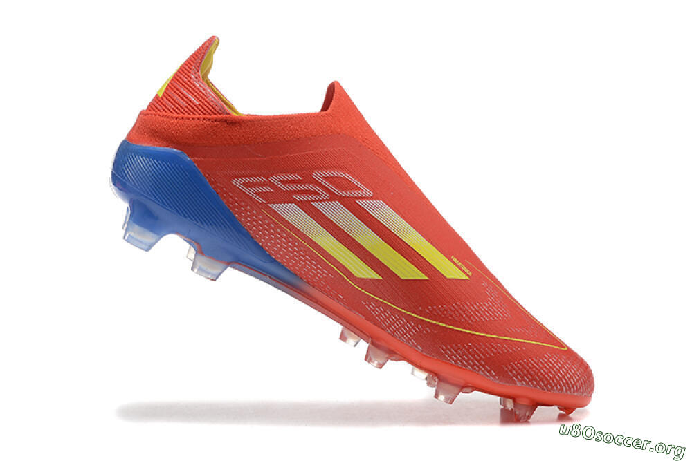 Adidas F50 Elite Laceless FG Football Boots - Red/Yellow/Blue 7